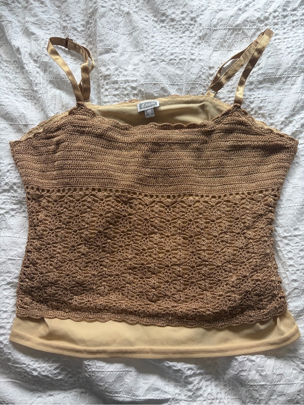 Golden Crochet Tank Top